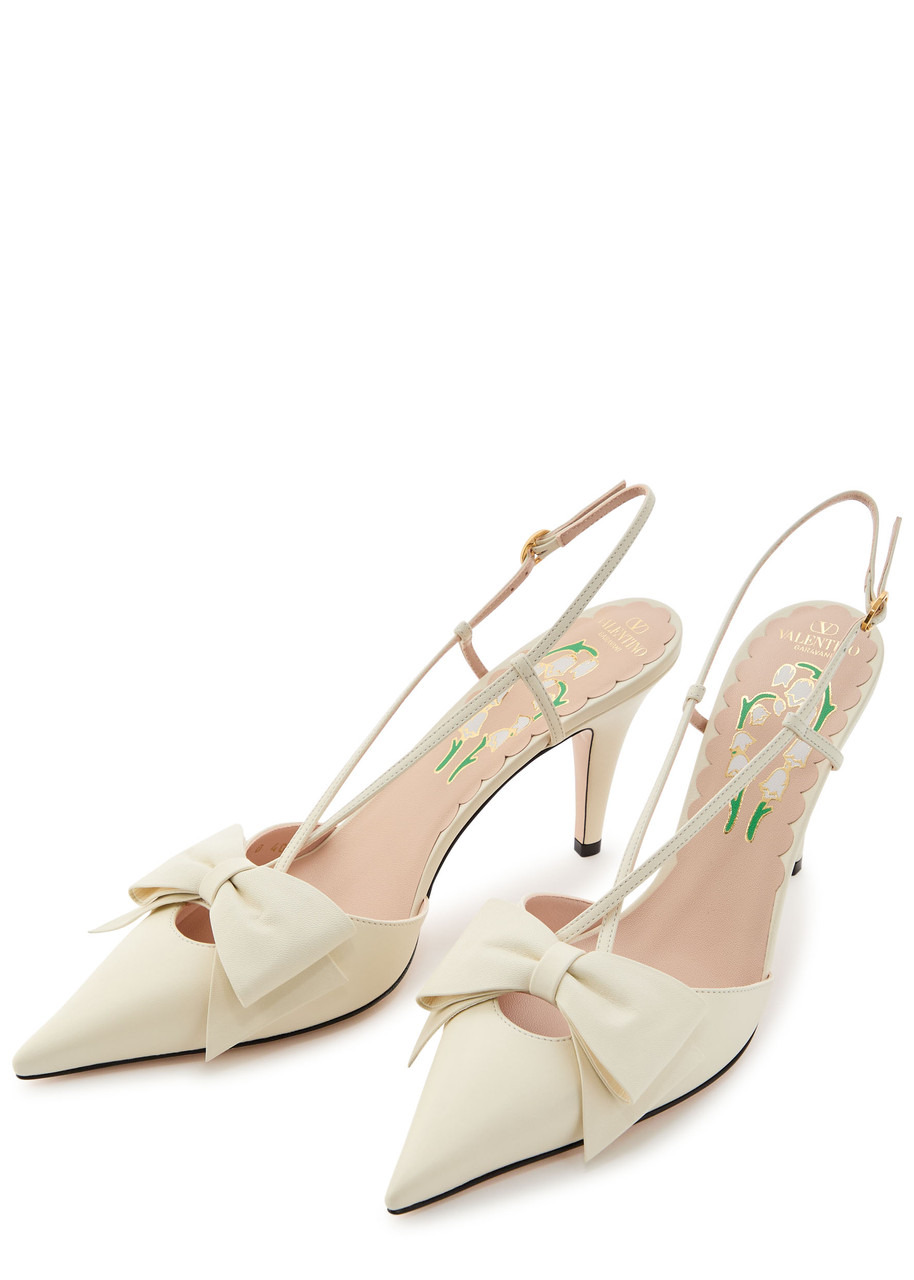 Valentino Bowbow Leather Slingback Pumps - 3