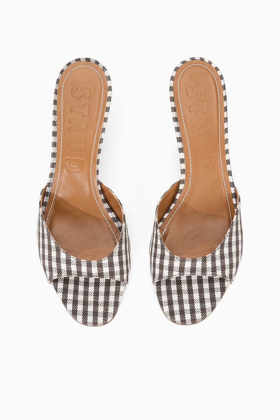 STAUD BRIGITTE MULE DARK CHOCOLATE MICRO CHECK - 5