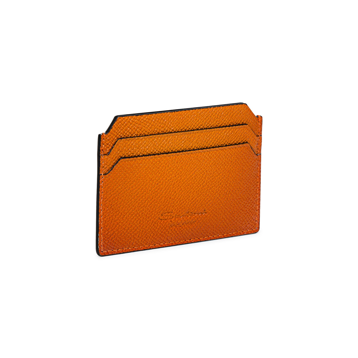 Orange saffiano leather credit card holder - 5