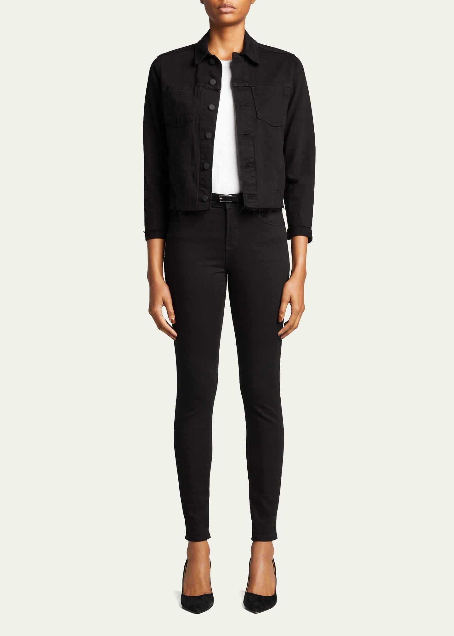 Janelle Slim Raw-Edge Denim Jacket - 2