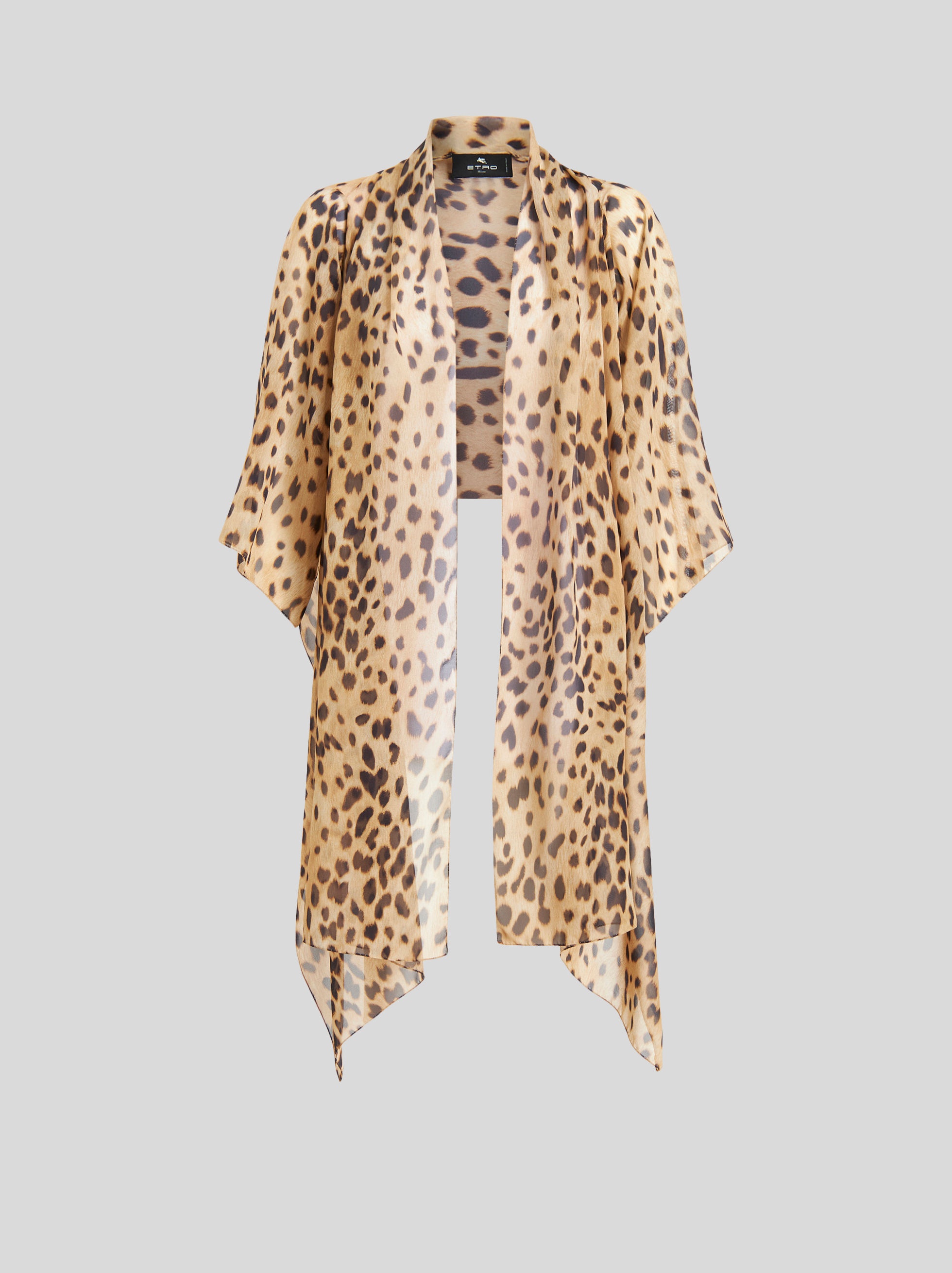 SILK MINI JACKET WITH ANIMALIER PATTERN - 1
