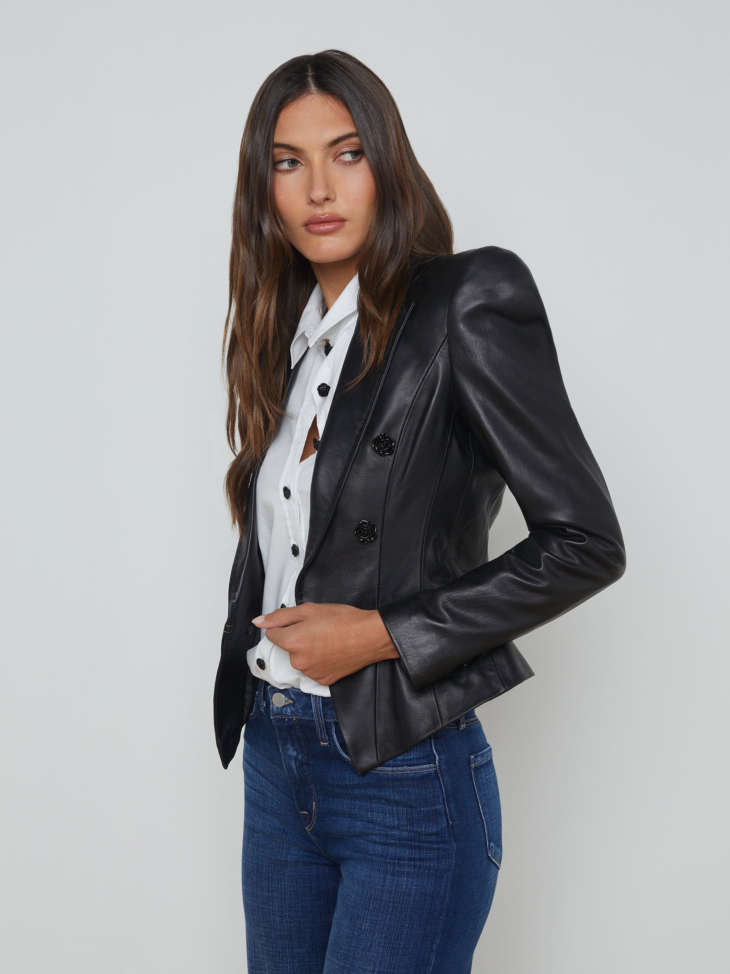Andalusia Leather Blazer - 4