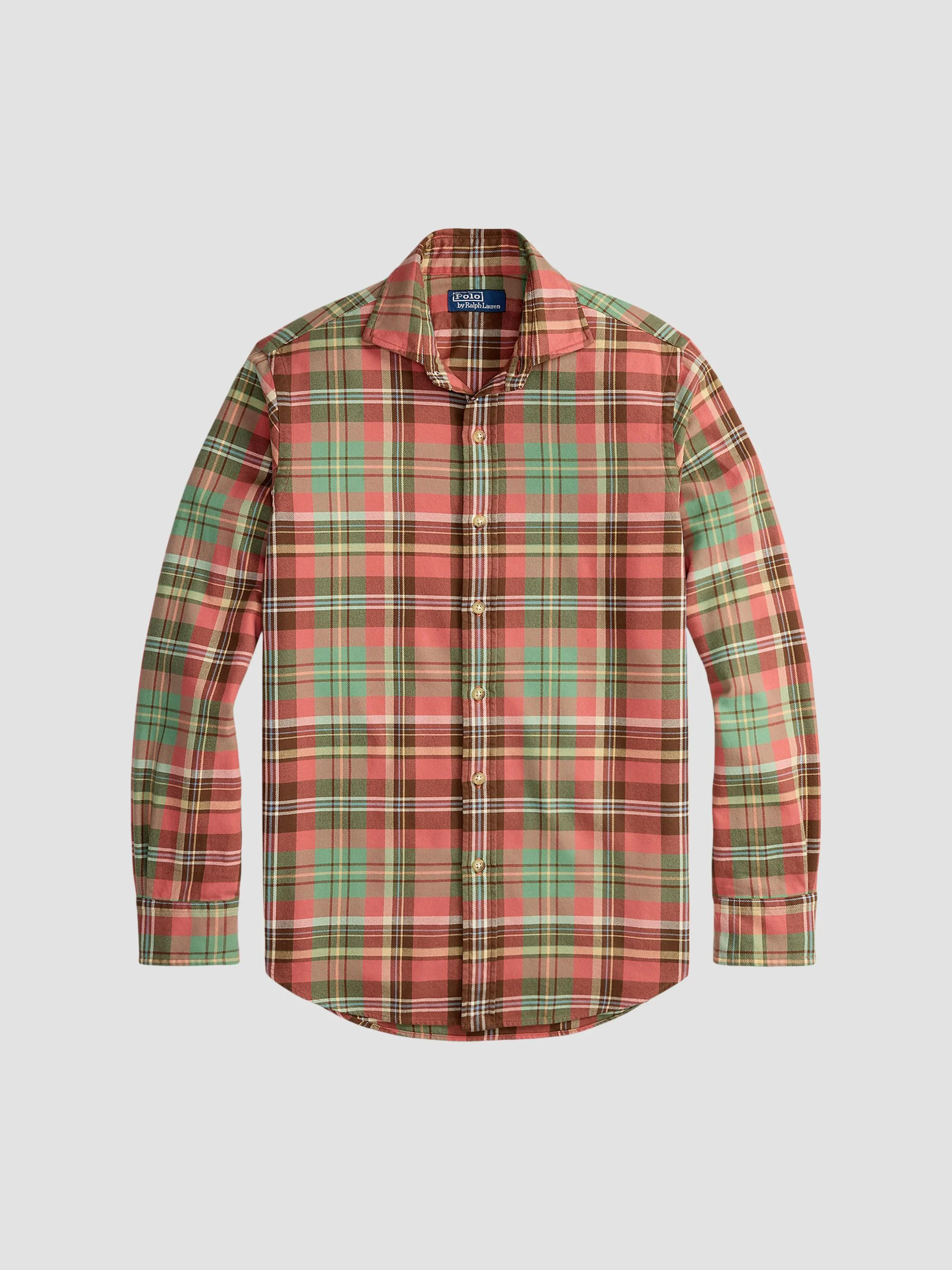 Men's Classic-Fit Plaid Flannel Shirt - Orange Green Multi - 1