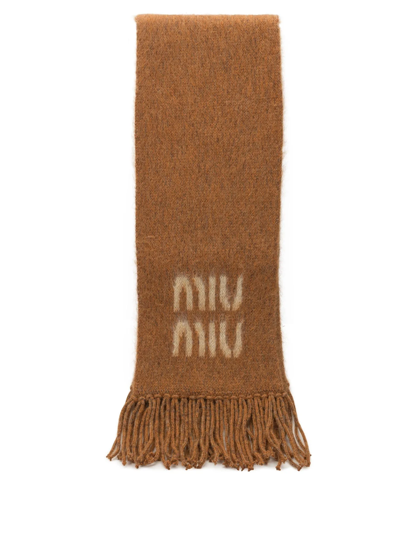 Miu Miu Merino Wool Scarf With Logo - 1