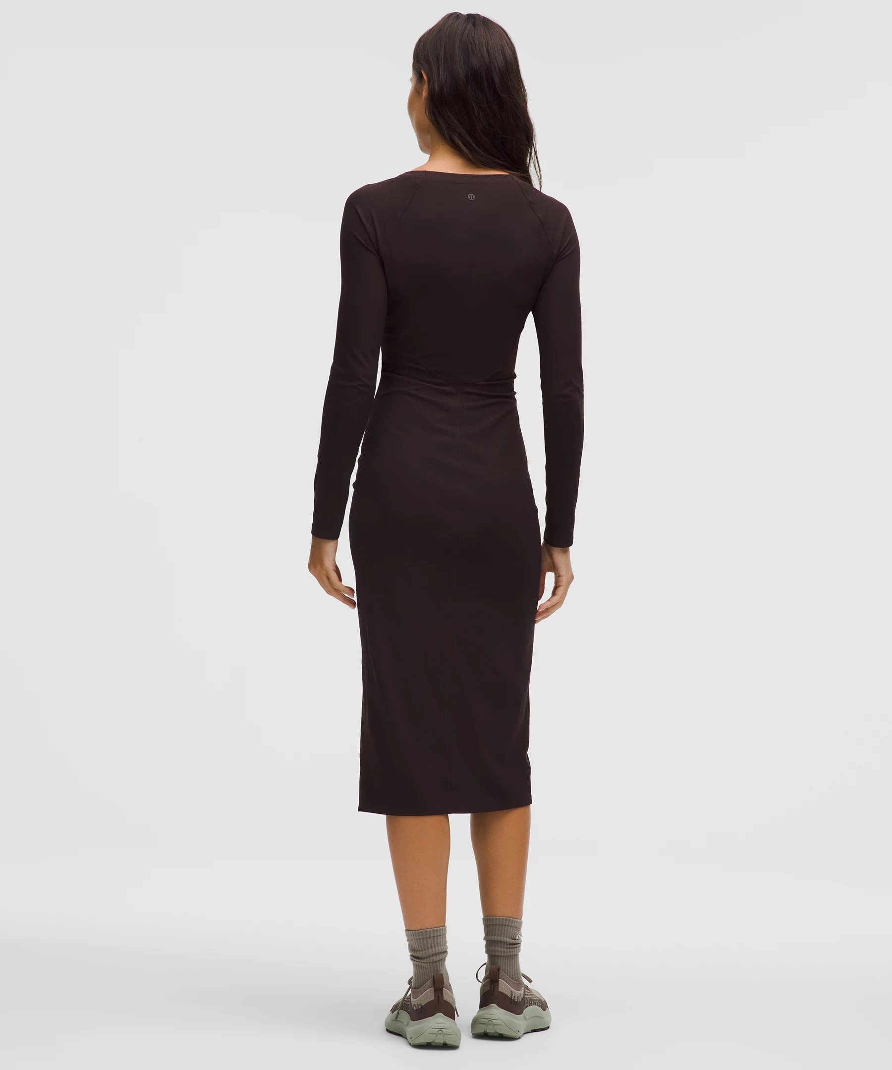 All Aligned Ribbed Long-Sleeve Midi Dress - 2