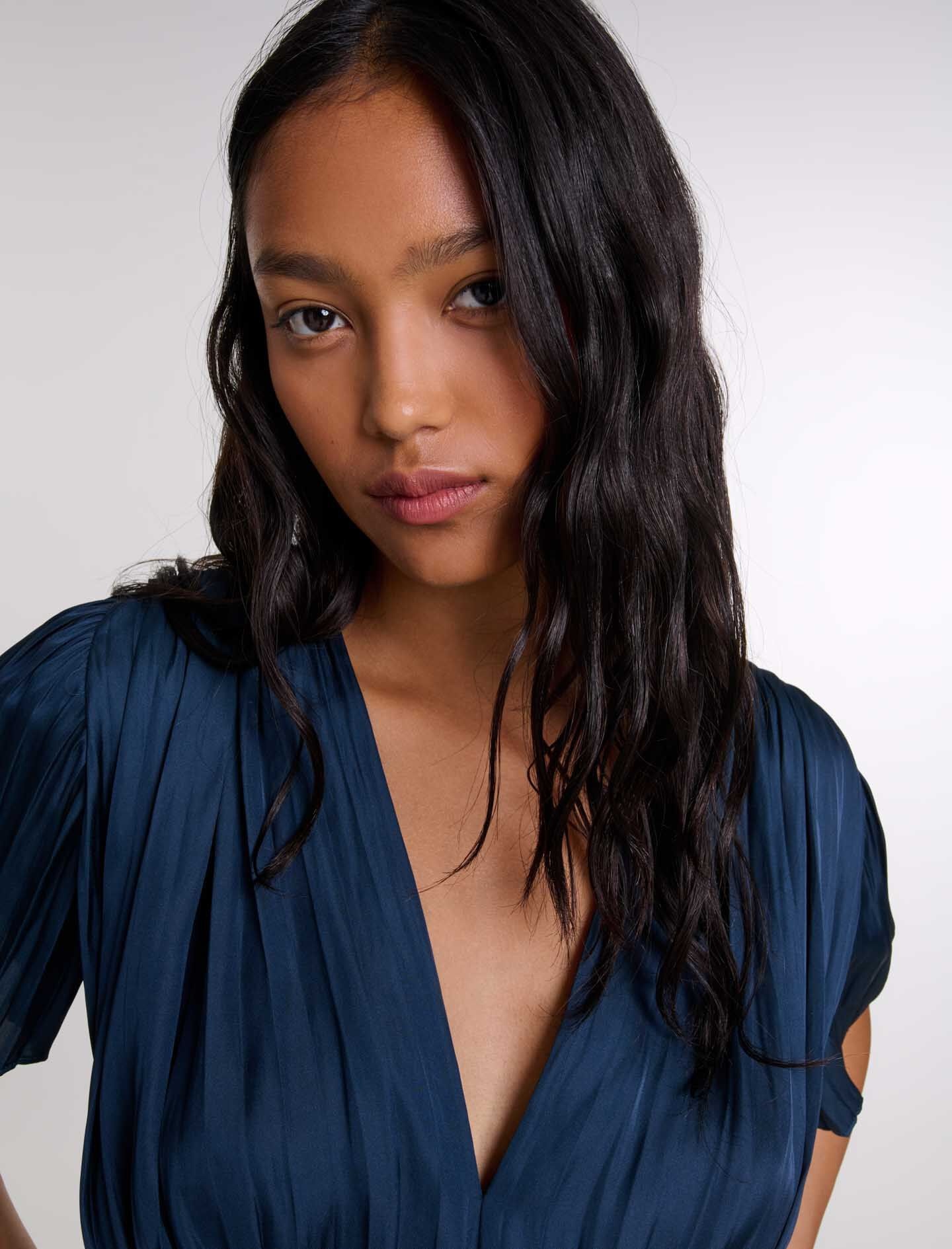 Pleated short-sleeved top - 6