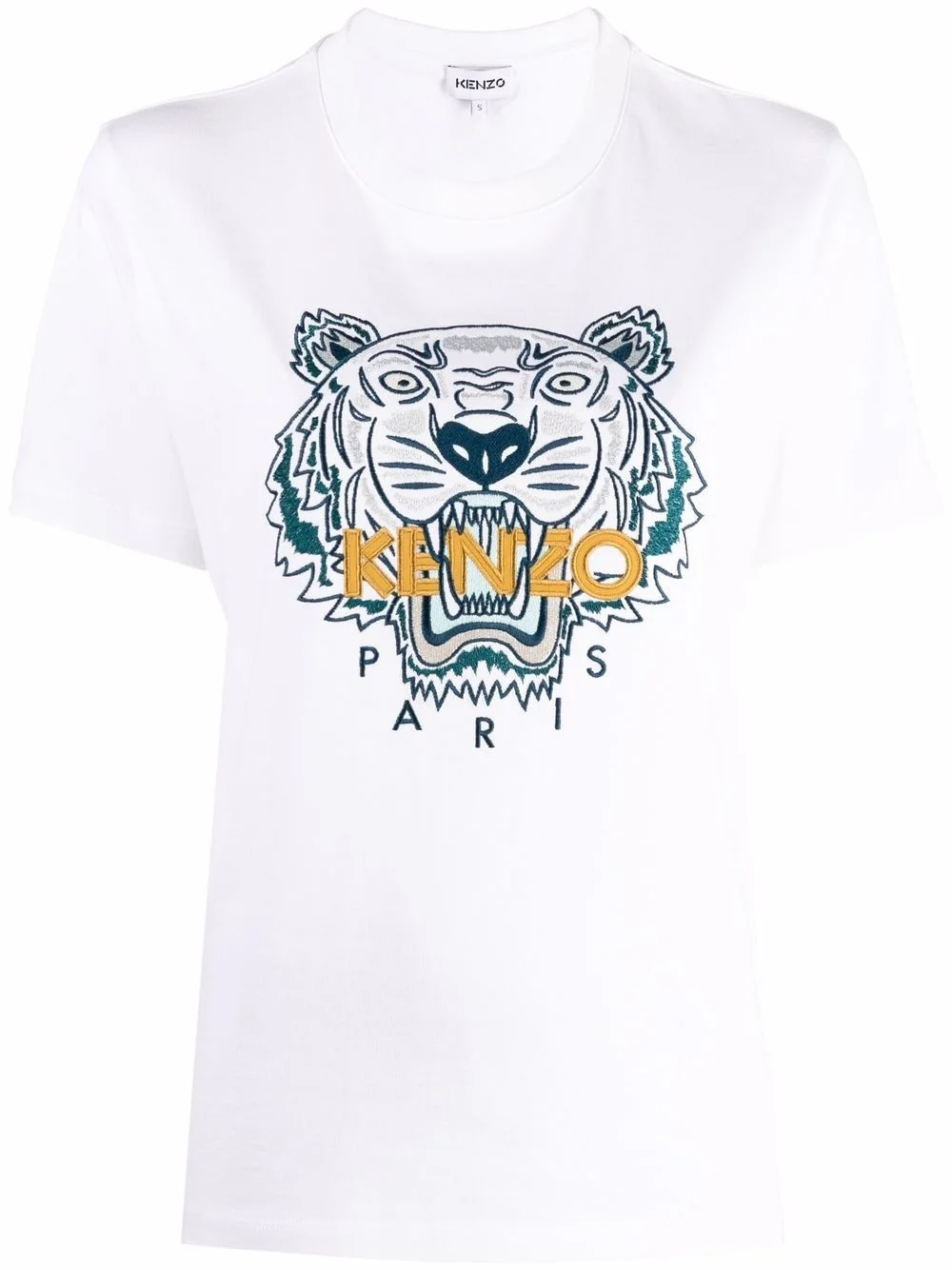 tiger-embroidered T-shirt - 1