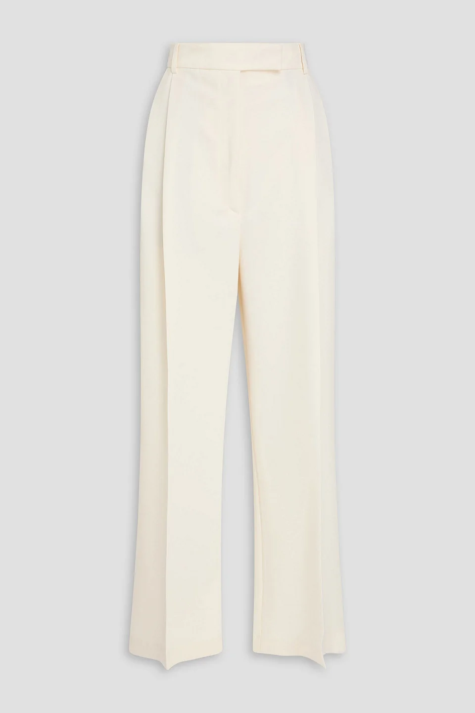 Pleated twill wide-leg pants - 1