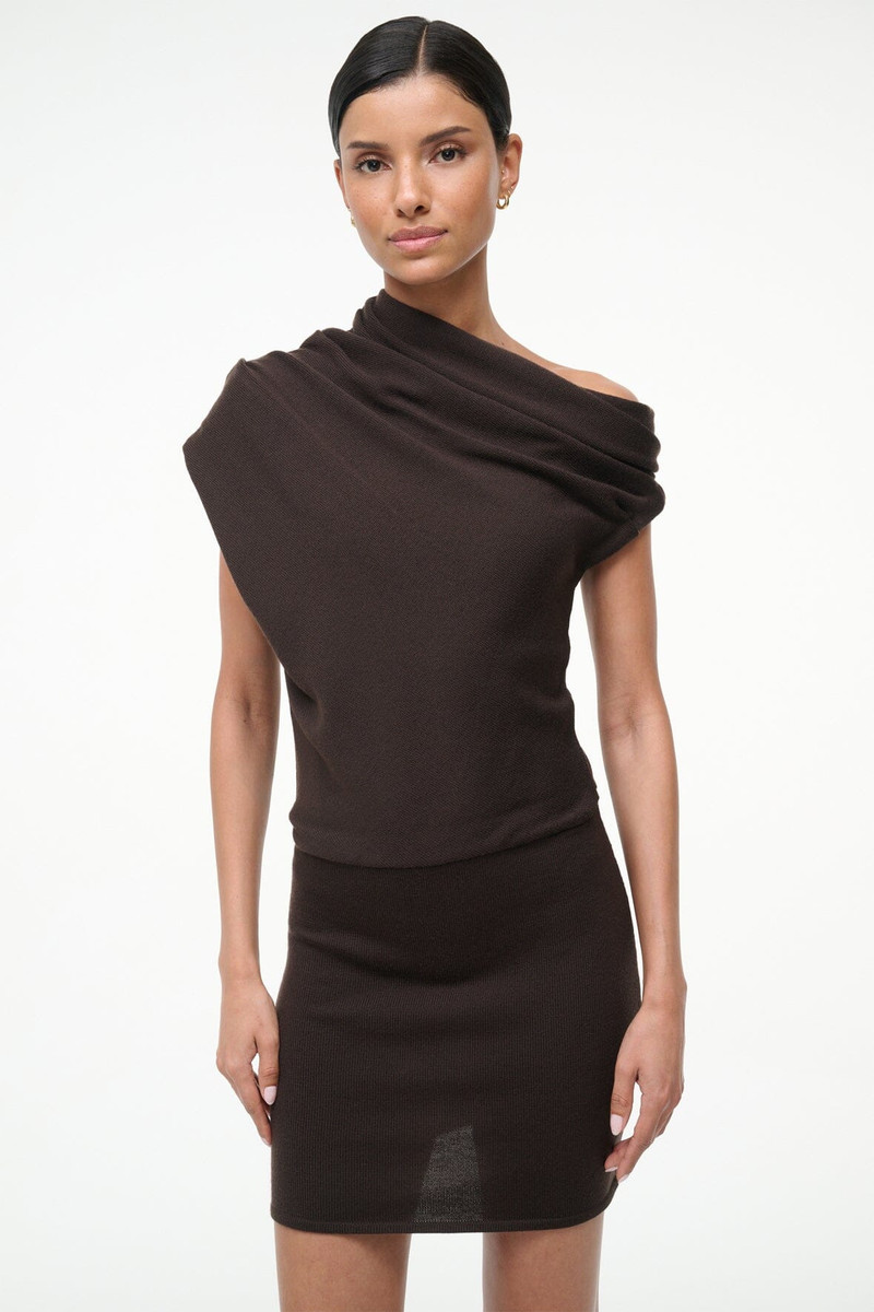 STAUD MABEL MINI DRESS EARTH 3