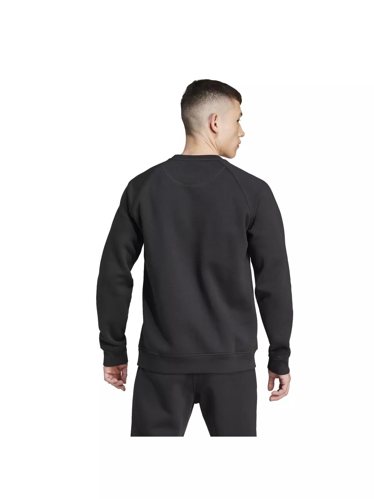 Originals Men's Trefoil Essentials Lifestyle Crew Sweatshirt -Black - 2