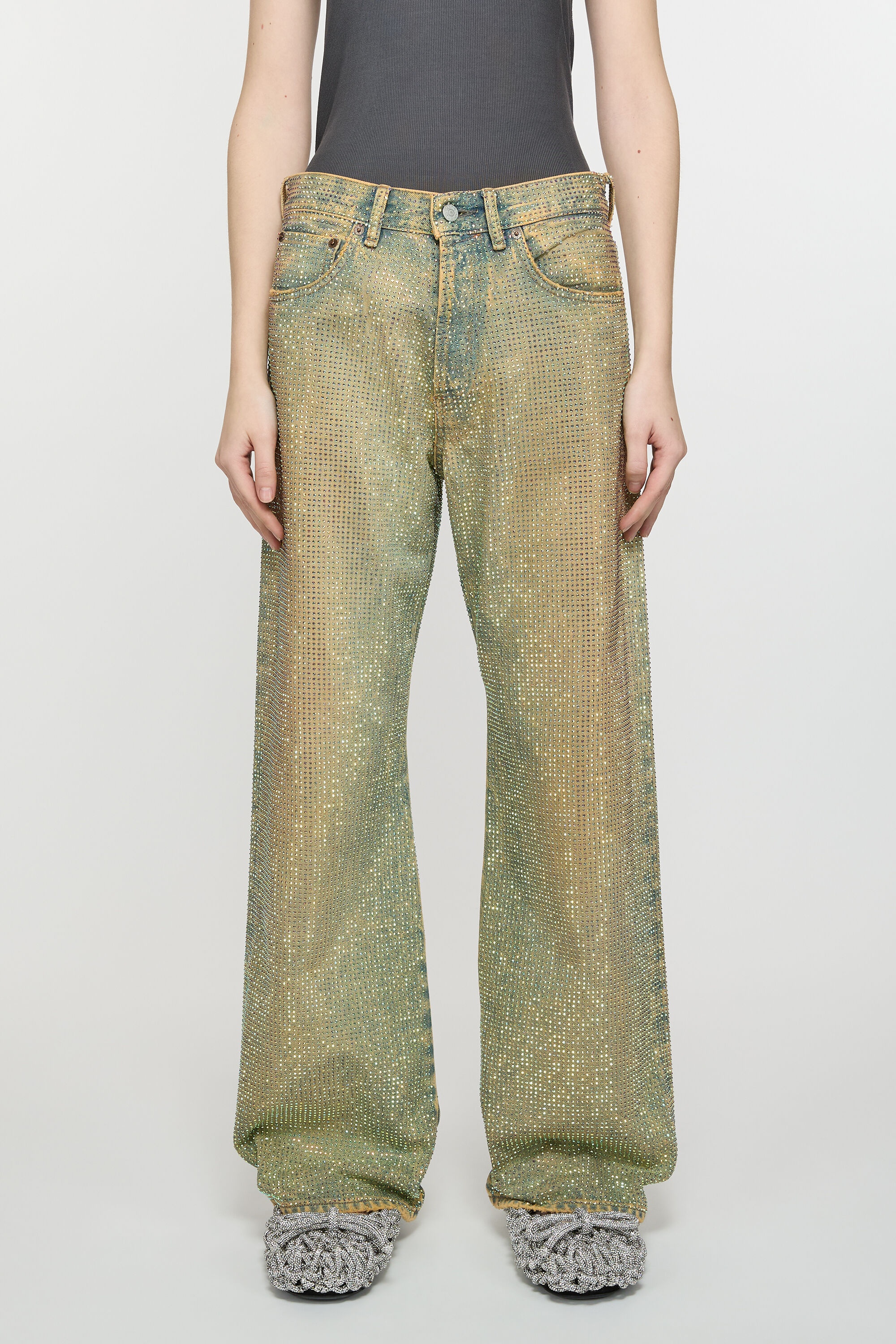 Loose fit crystal studs jeans - 2021F - Mid Blue - 3