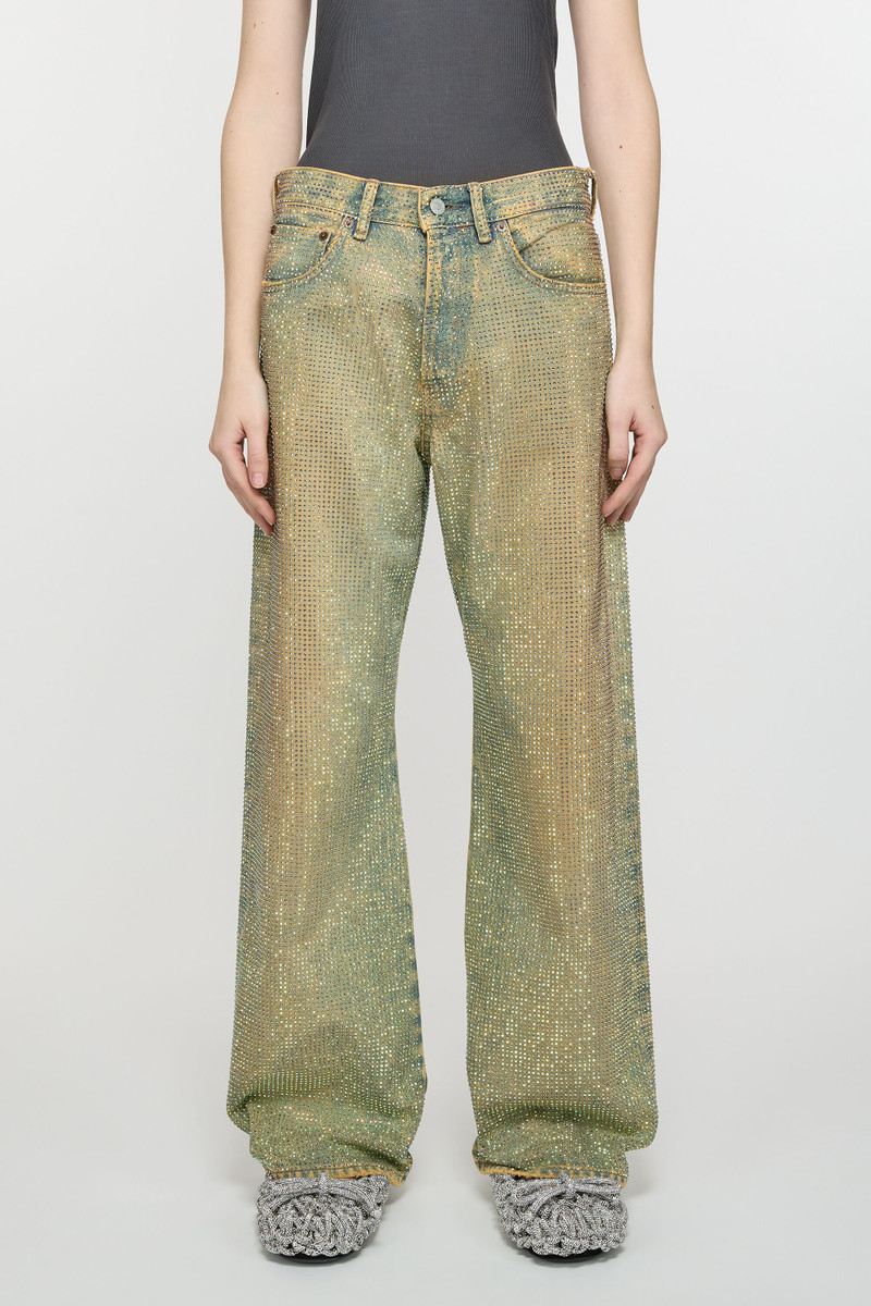 Loose fit crystal studs jeans - 2021F - Mid Blue 3
