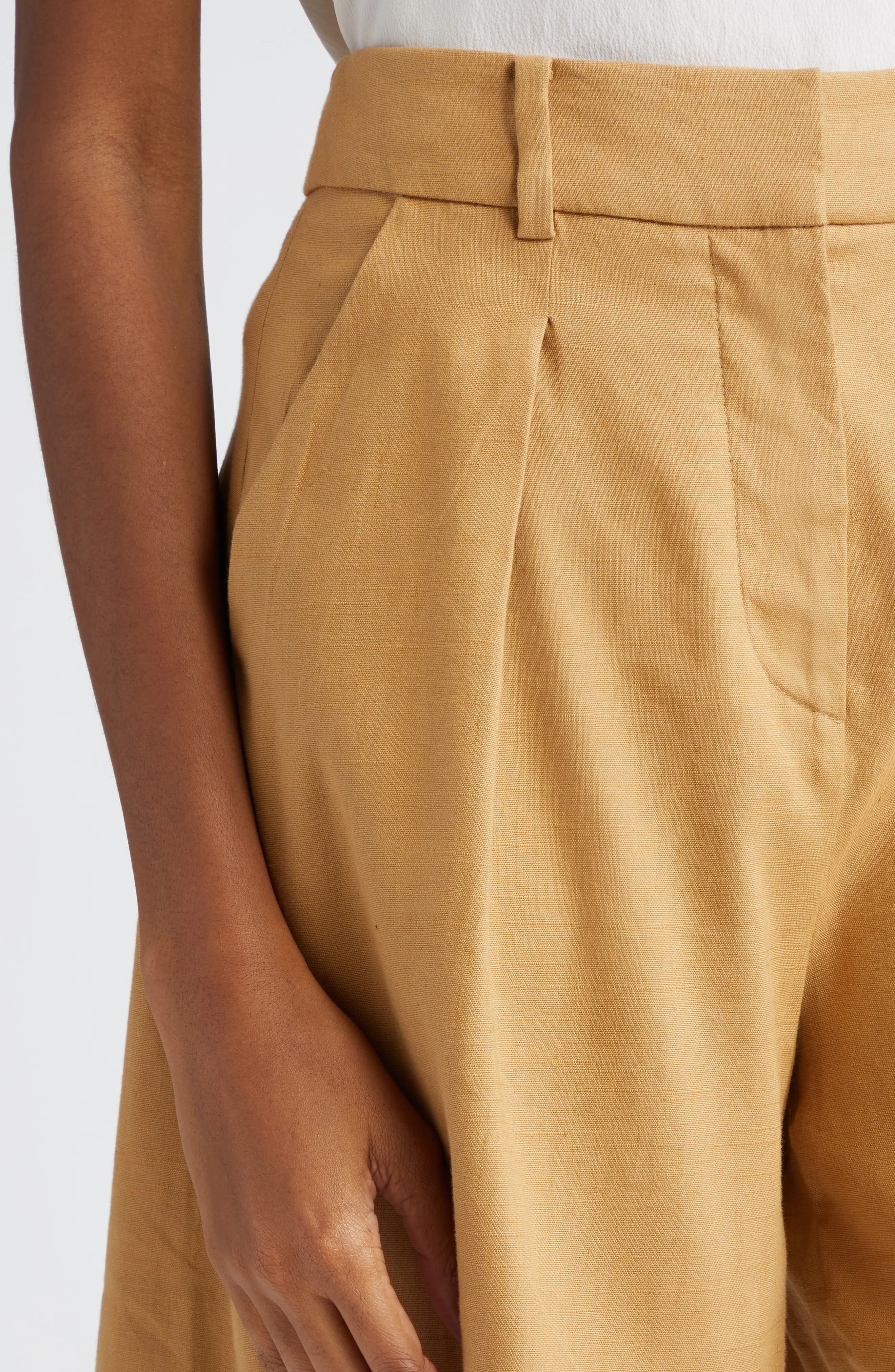 Noemi High Waist Linen Blend Shorts - 5