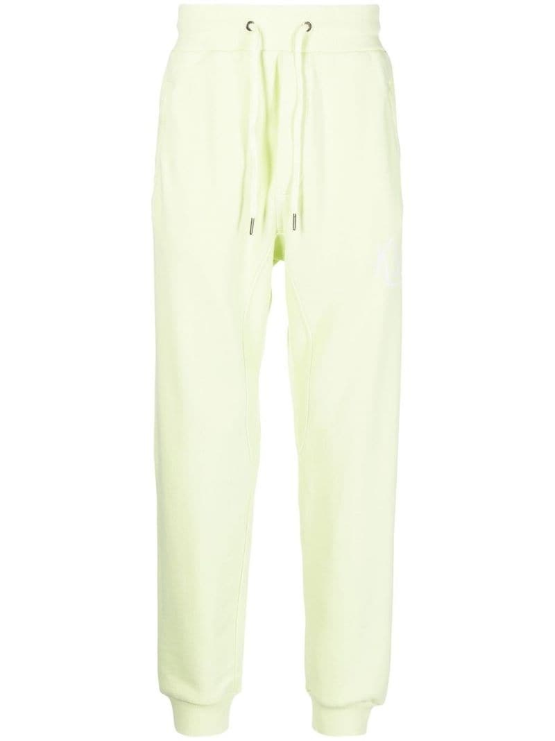 drawstring-waist cotton track trousers - 1