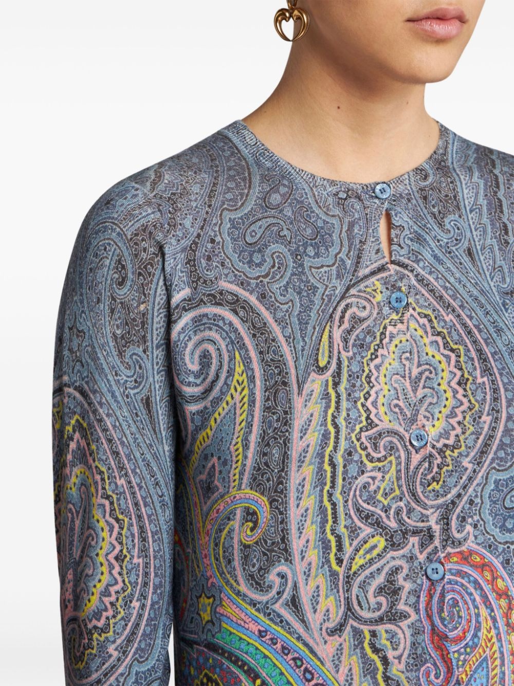 paisley-print cardigan - 4