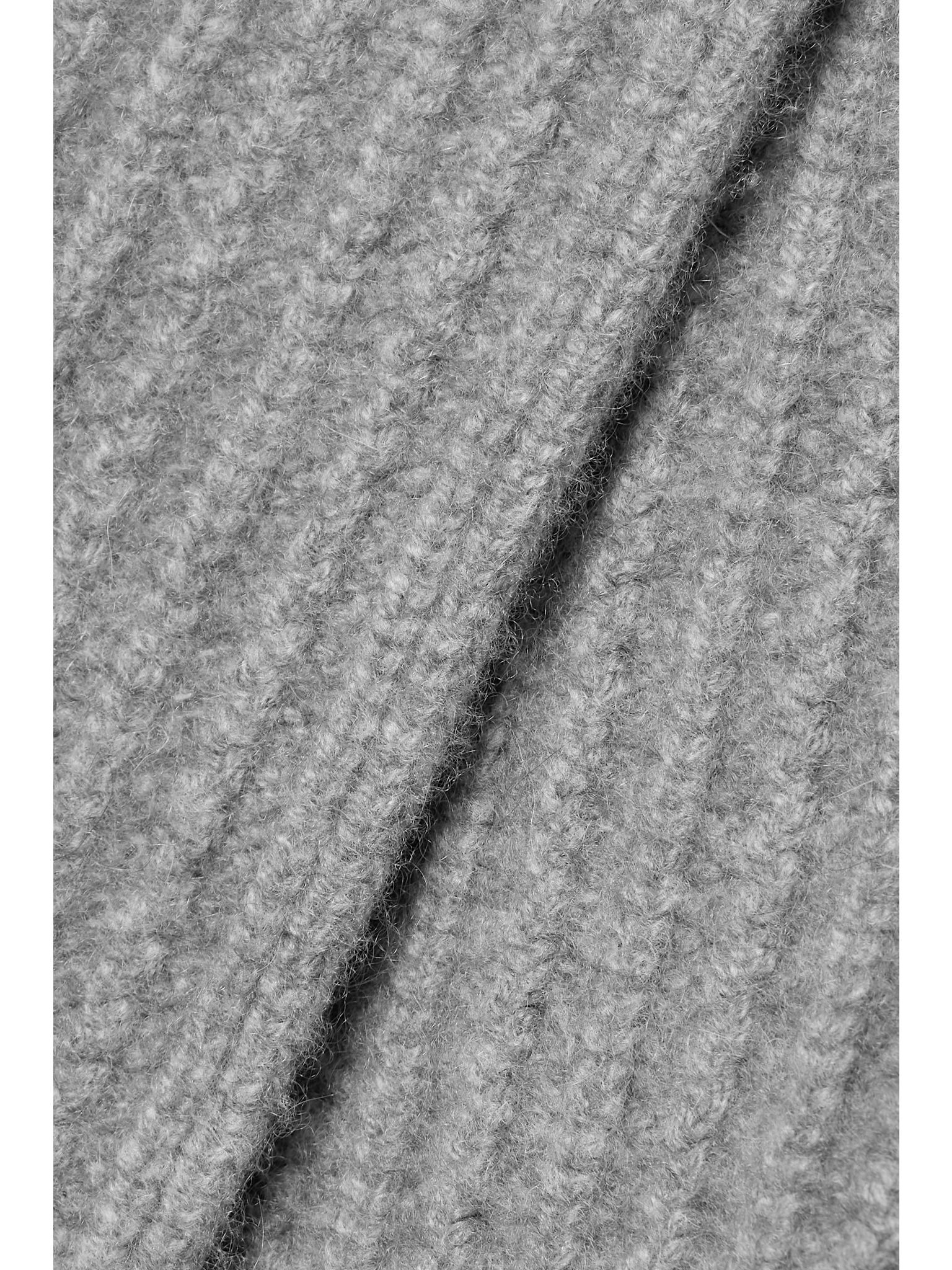 Waipara ribbed-knit turtleneck cashmere cape Gray - 5