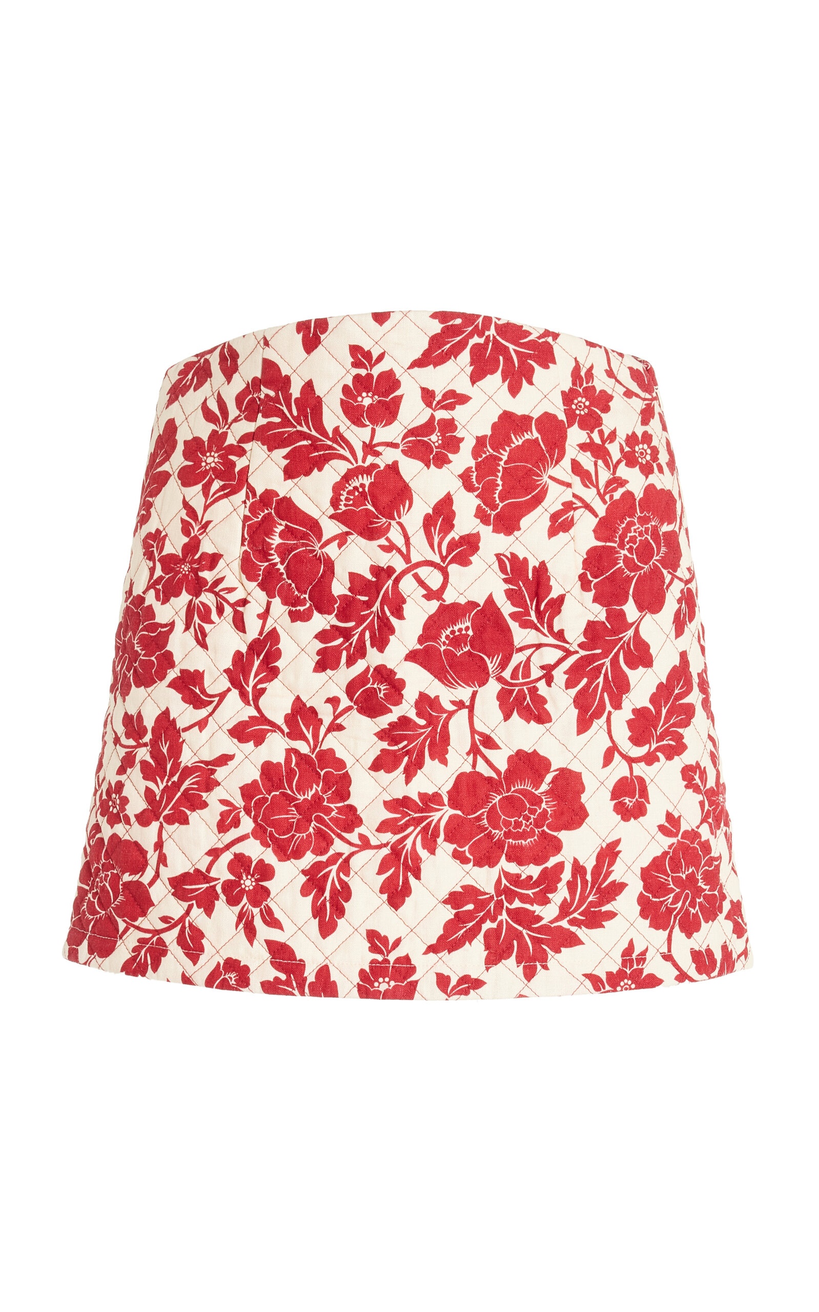 Romeo Quilted Linen Mini Skirt red - 1
