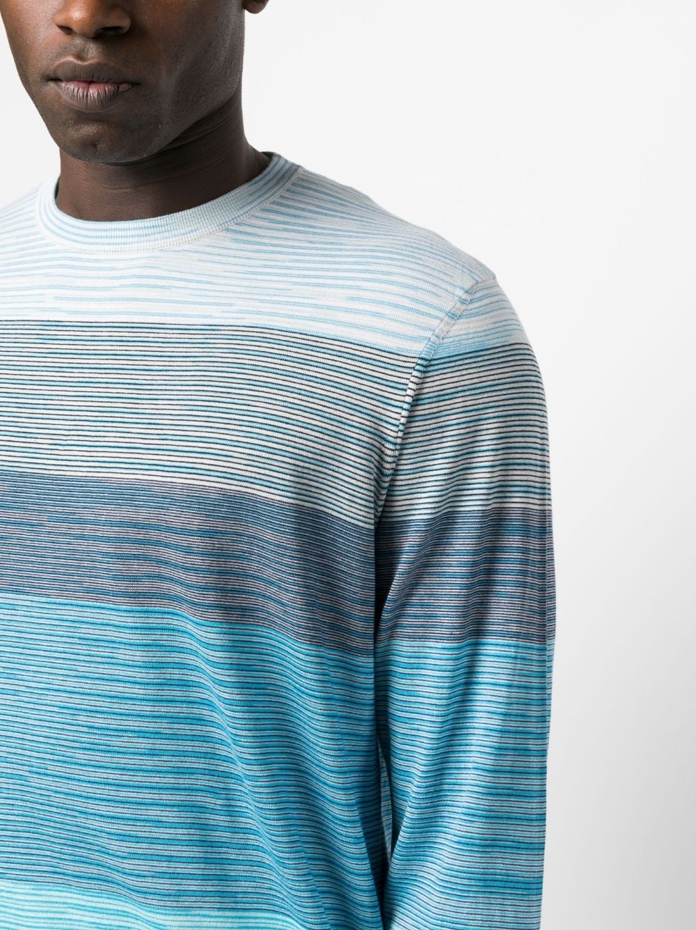 fine-knit striped jumper - 5