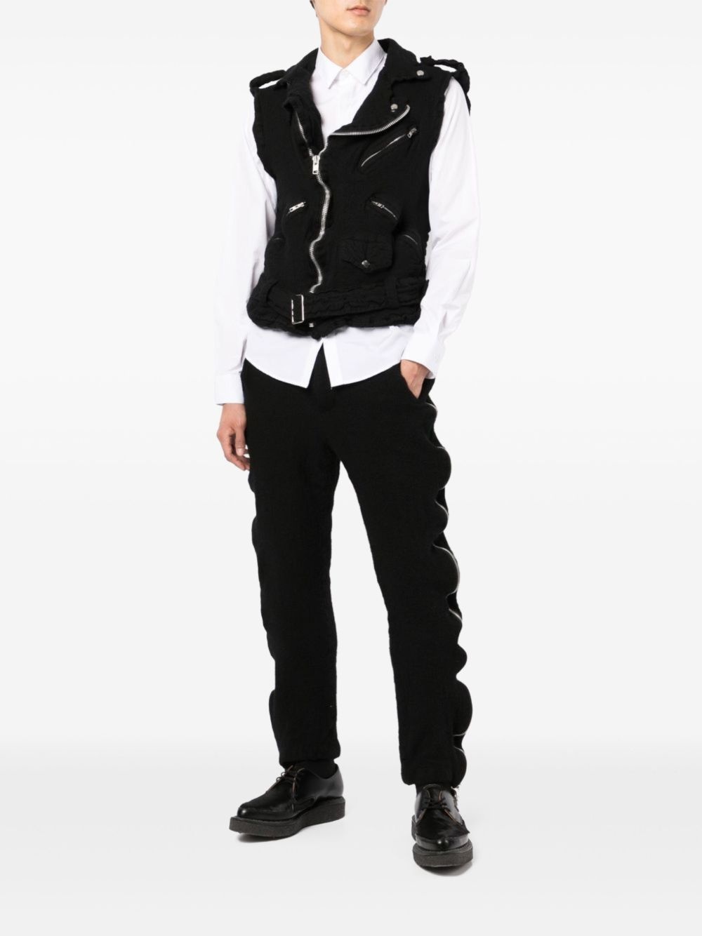 zip-pocket wool vest - 2