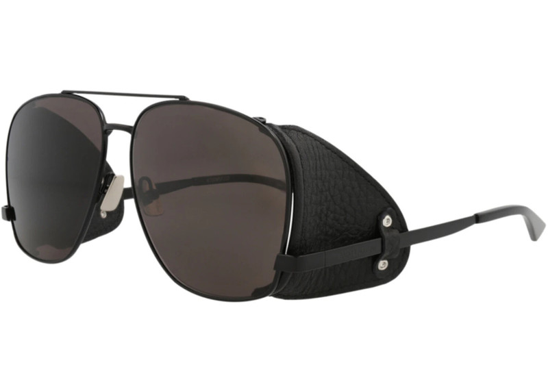SAINT LAURENT Saint Laurent Aviator-Frame Metal Sunglasses Black Black Black (SL653LEONL-30015641-002) outlook