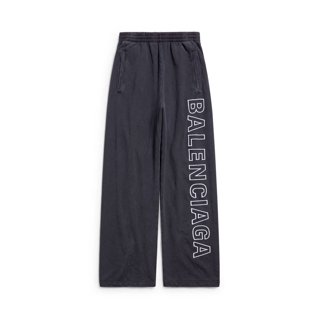 Outline Baggy Sweatpants in Black Faded - 1
