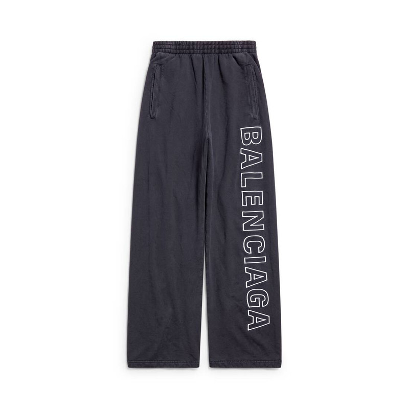 Outline Baggy Sweatpants in Black Faded 1