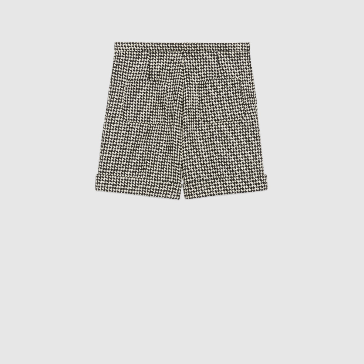 Houndstooth wool shorts - 1