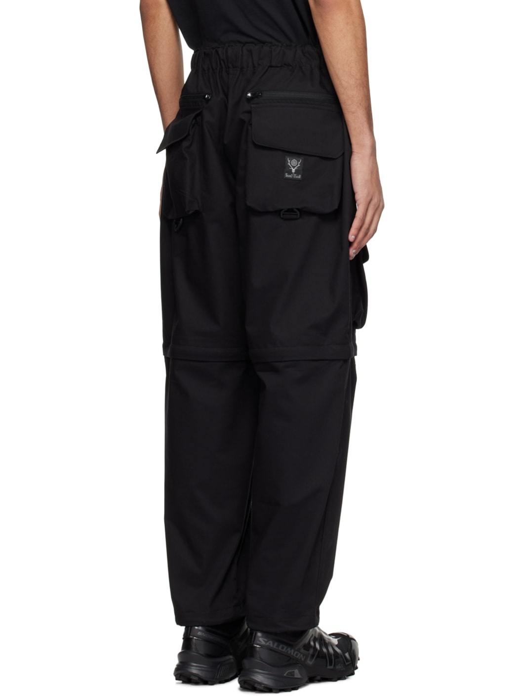 Black Multi-Pocket Cargo Pants - 3