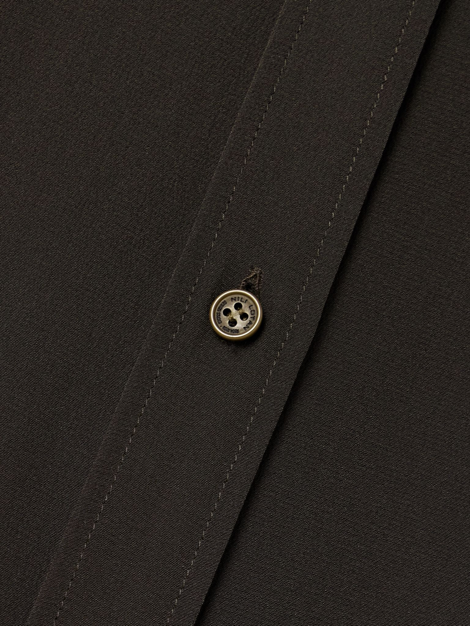 Simone silk-crepe shirt Brown - 5