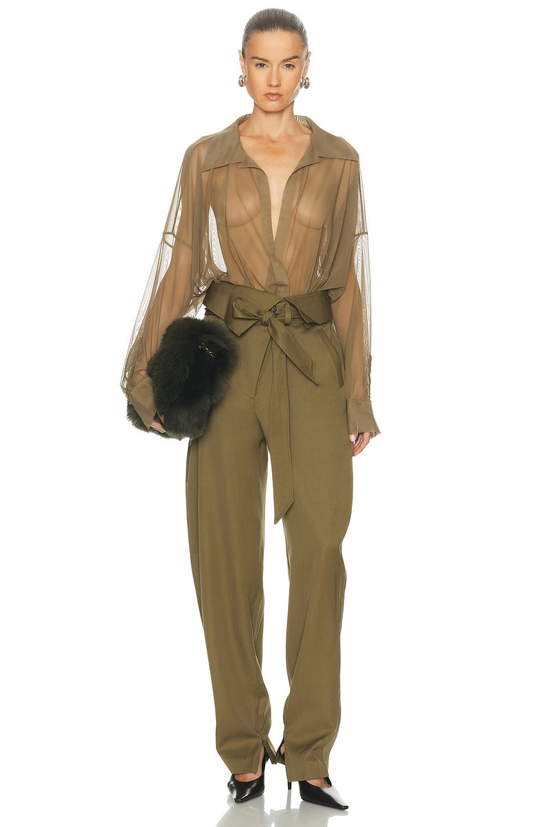 NORMA KAMALI Super Oversized Boyfriend Shirt Bodysuit outlook