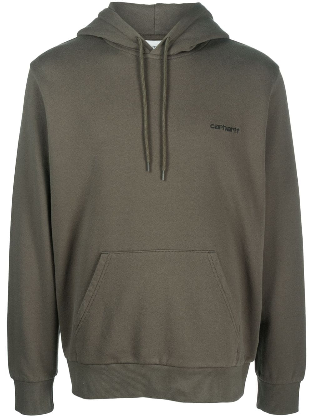 logo-embroidered cotton hoodie - 1