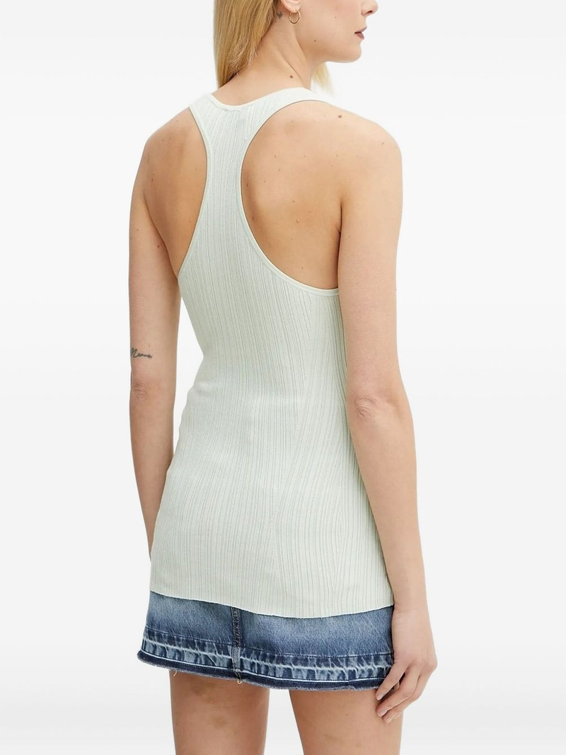 ELISABETTA FRANCHI flower-embellished ribbed tank top outlook