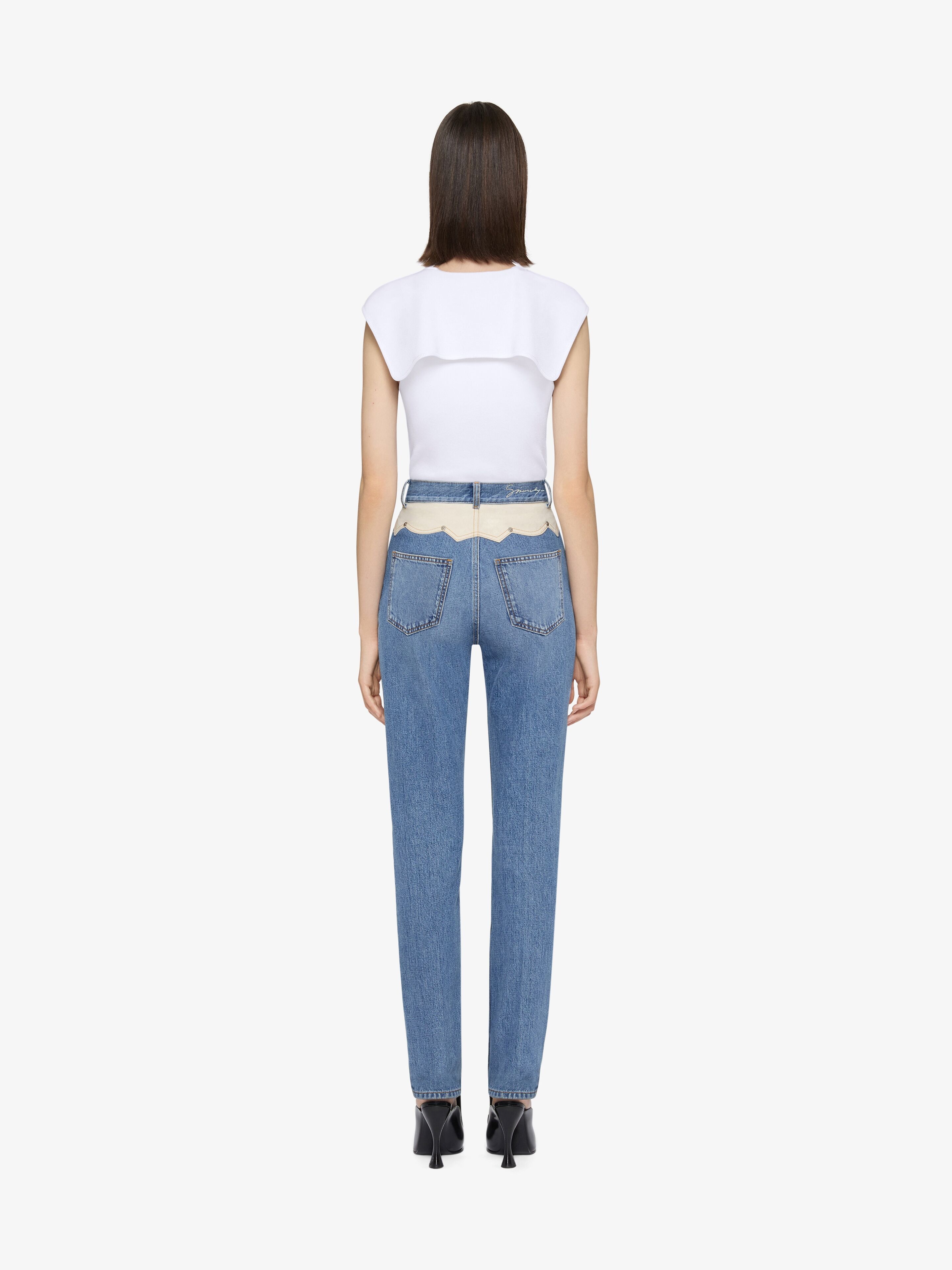 SLIM SAILOR COLLAR TOP IN KNIT WITH 4G LIQUID DETAIL - 3