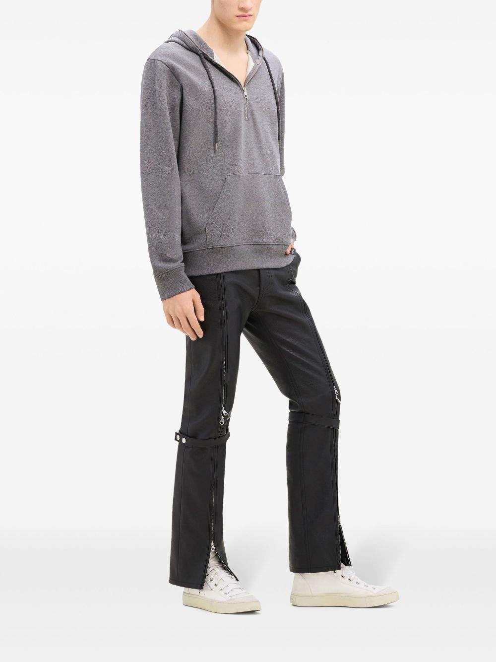 zipped fleece hoodie - 4