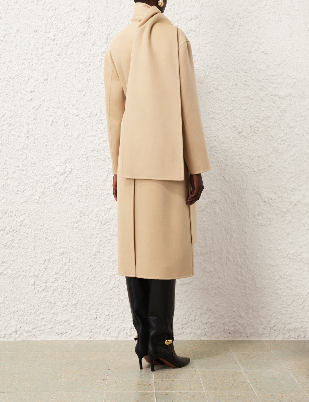 ILLUSTRATION NECKSCARF COAT - 4
