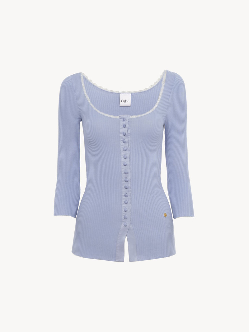 Chloé SCOOP-NECK FITTED CARDIGAN IN COTTON outlook