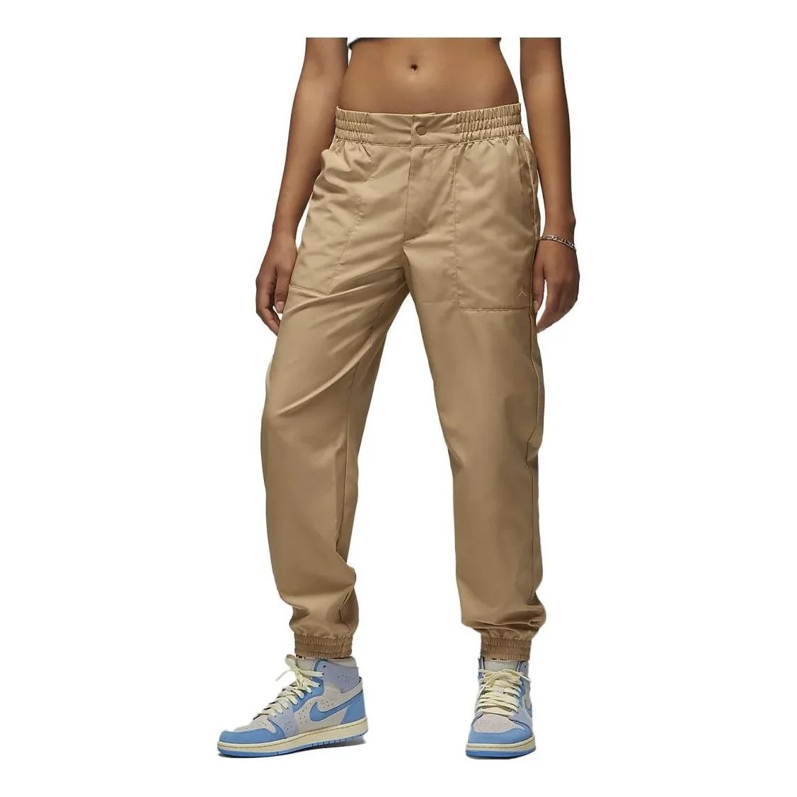 (WMNS) Air Jordan Woven Trousers 'Khaki' DZ3375-254 - 1