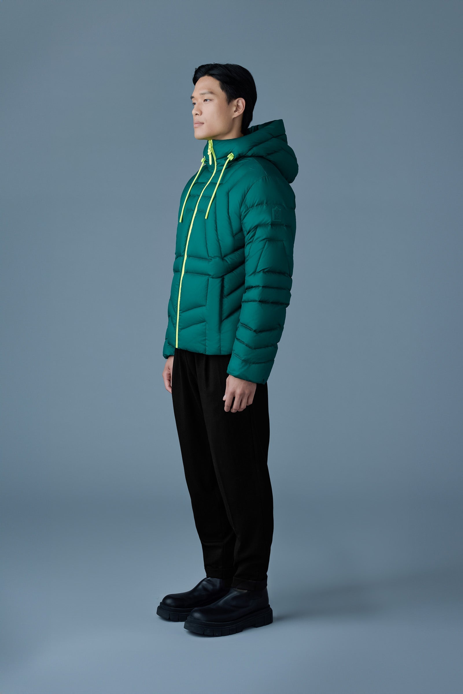 LUKE Softwash Geometrical channel quilt down jacket - 3