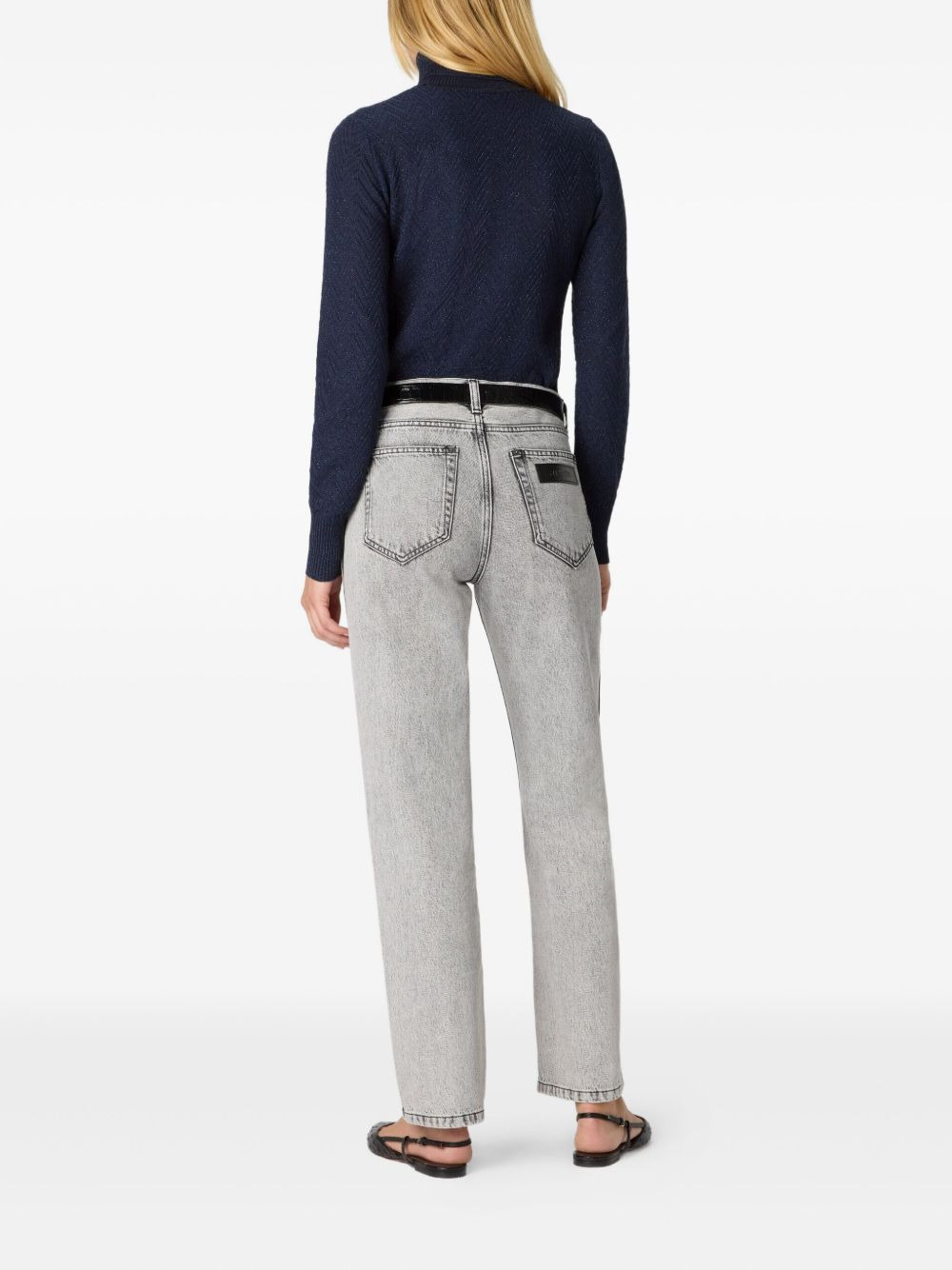 chevron-pattern turtleneck sweater - 3
