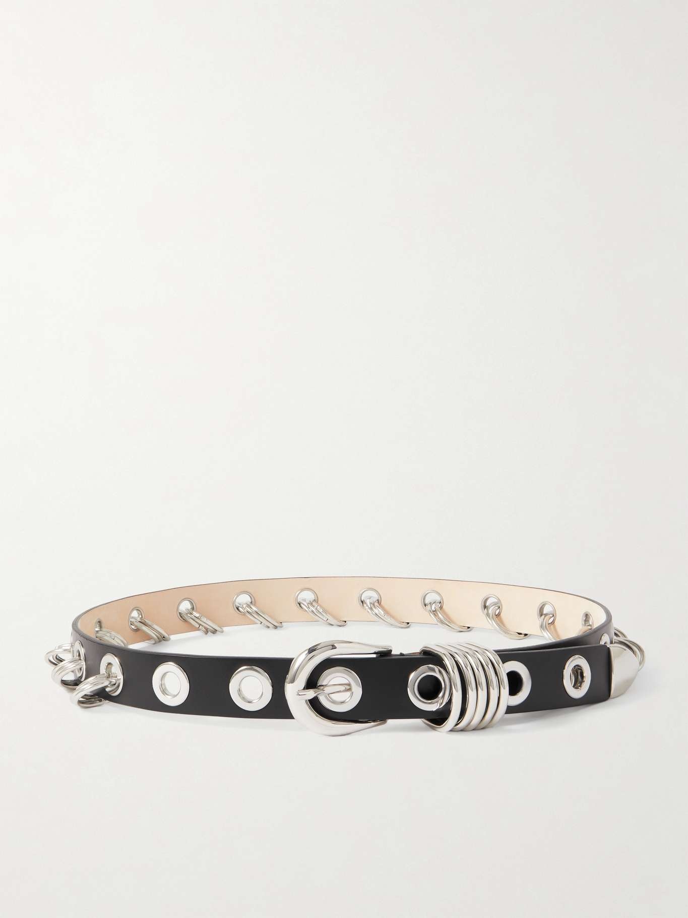 Embellished leather belt Black - 1