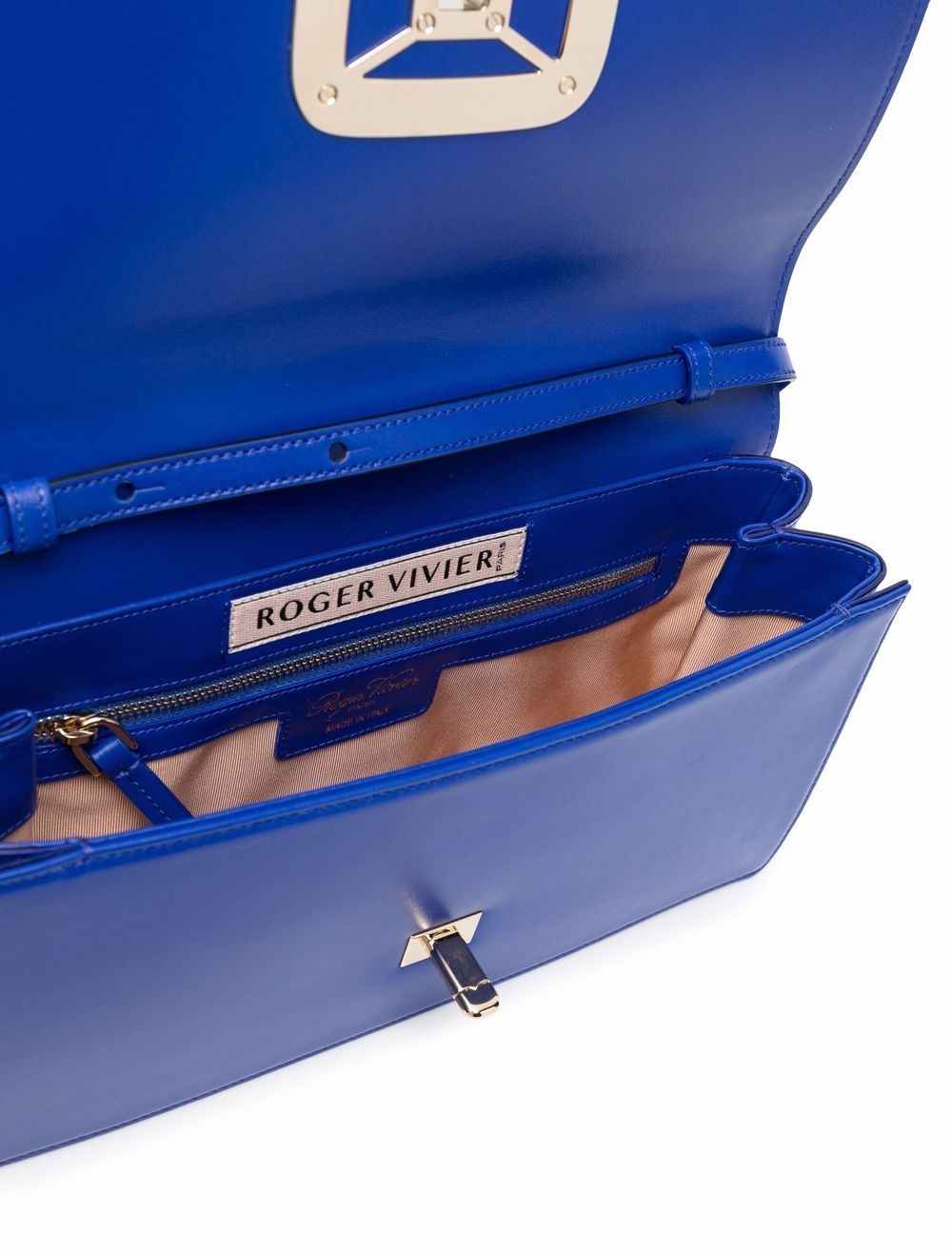 embossed-logo leather shoulder bag - 5