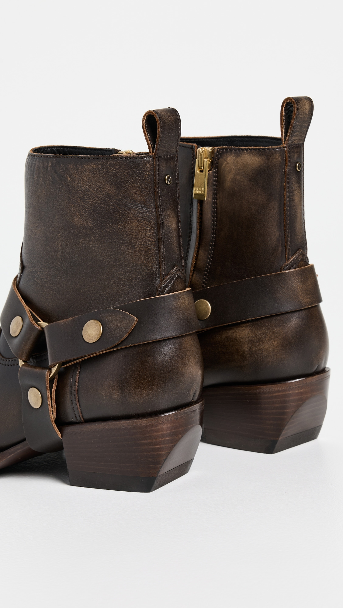 Debbie Distressed Leather Upper with Removable Accessory - 4