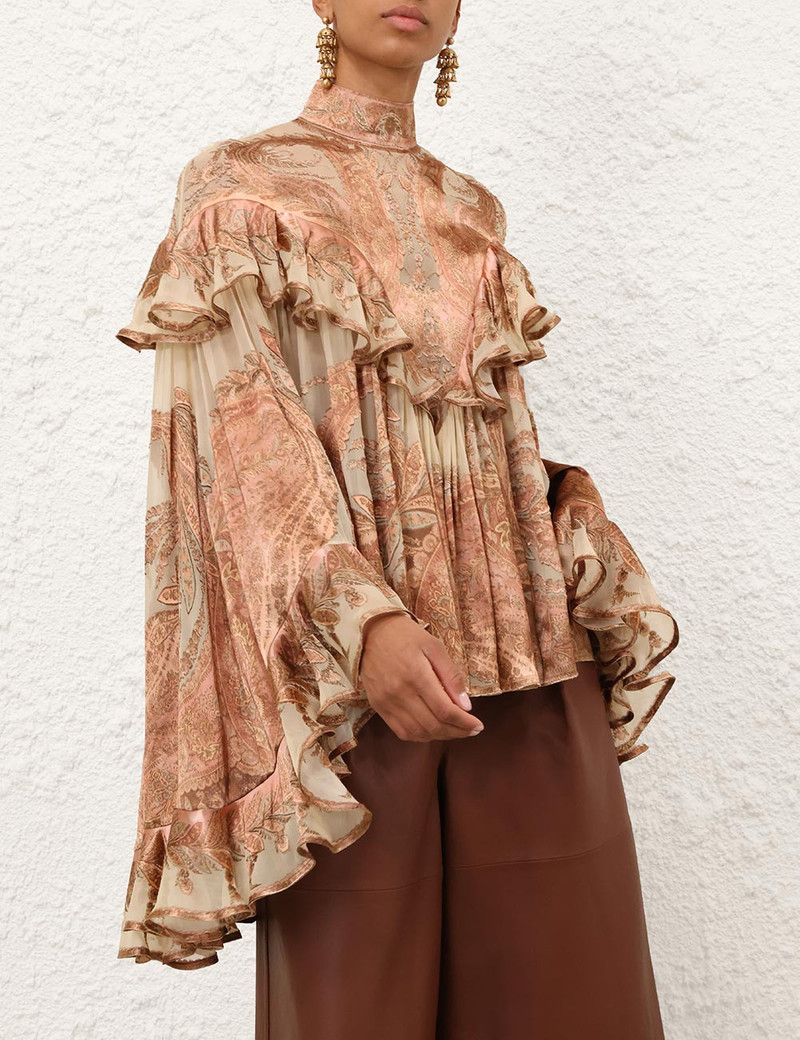 Zimmermann HYPNOTIC BURNOUT BLOUSE outlook