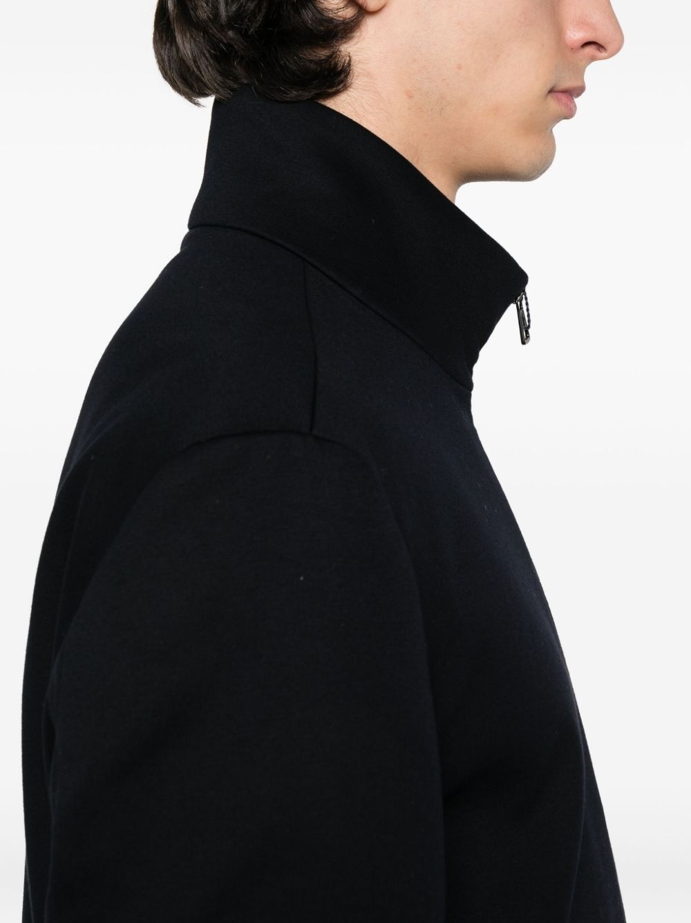 zip-fastening ribbed-cuff jacket - 5