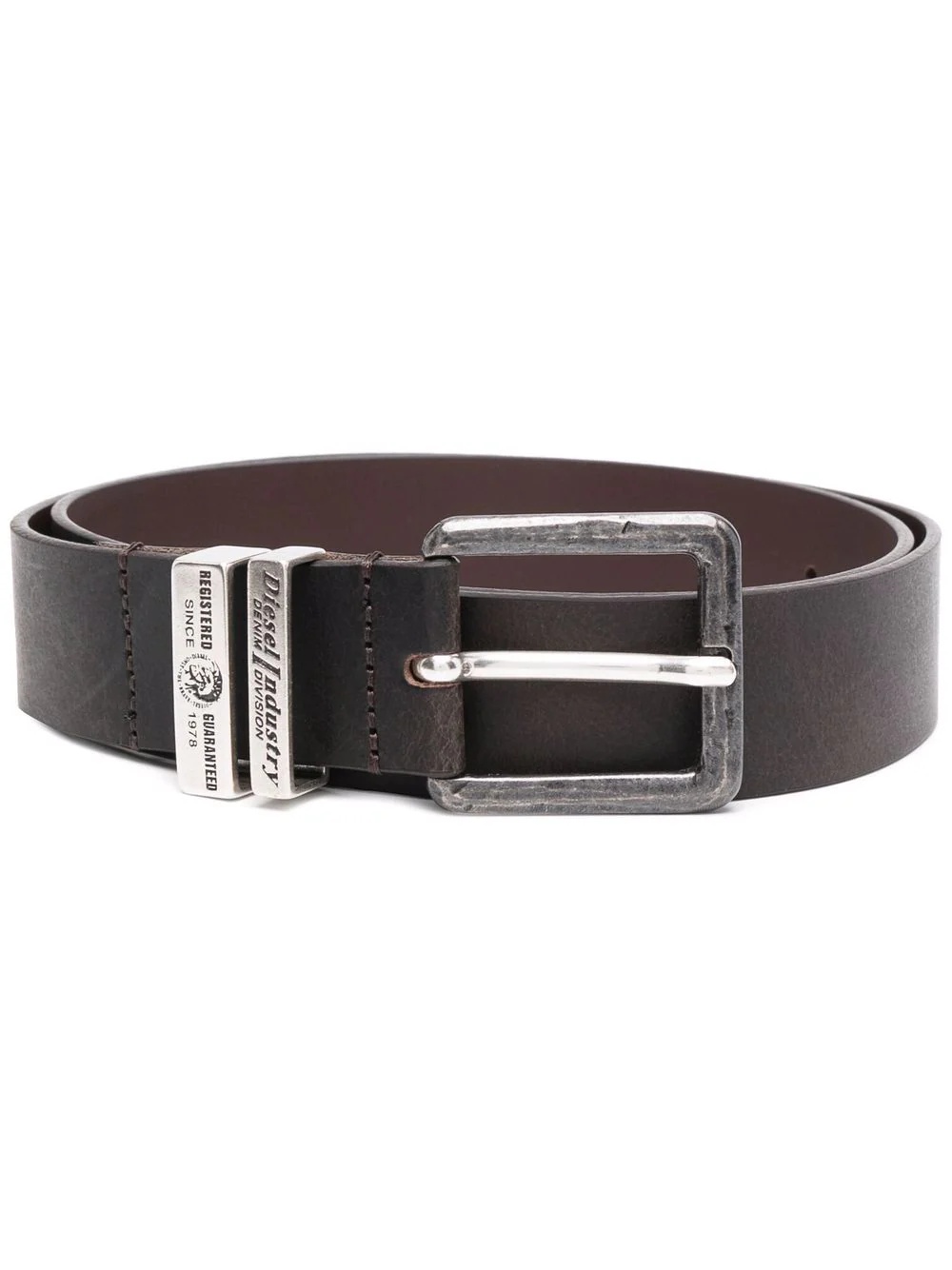 engraved-logo buckle belt - 1