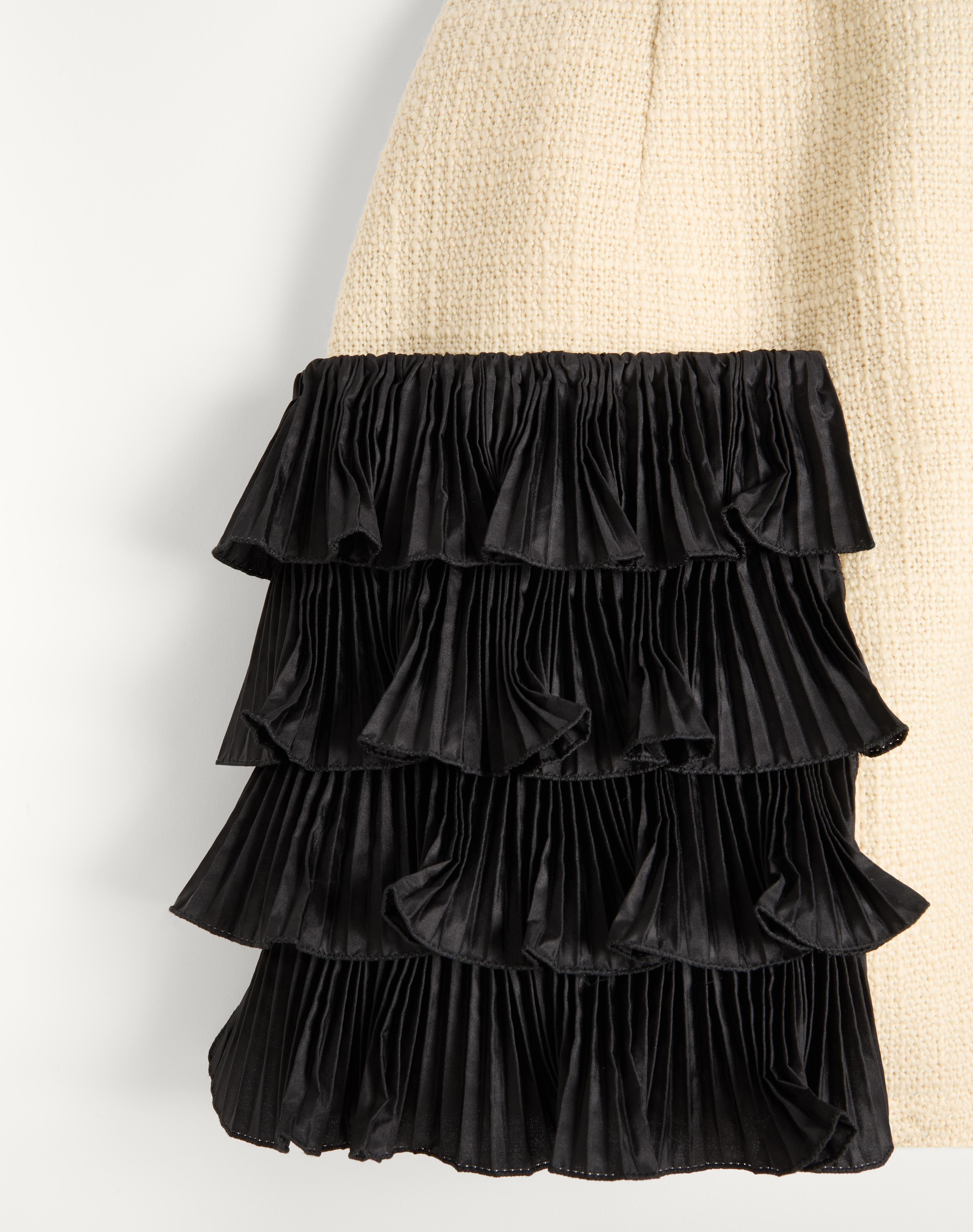 SHORT SKIRT IN PLAIN WOOL TWEED - 6