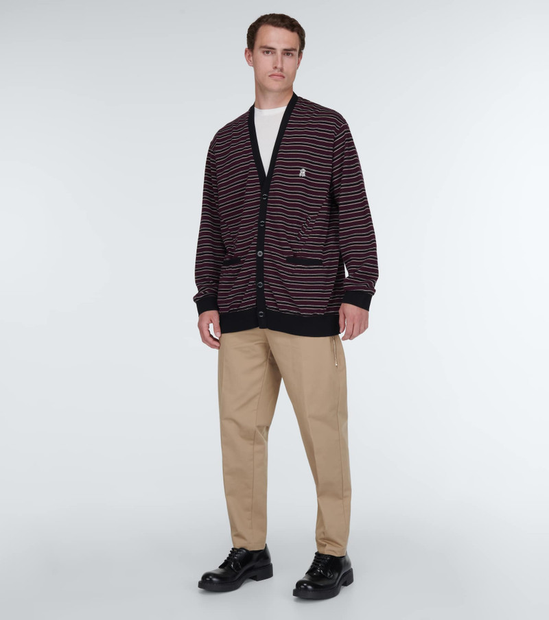 UNDERCOVER striped cotton cardigan outlook
