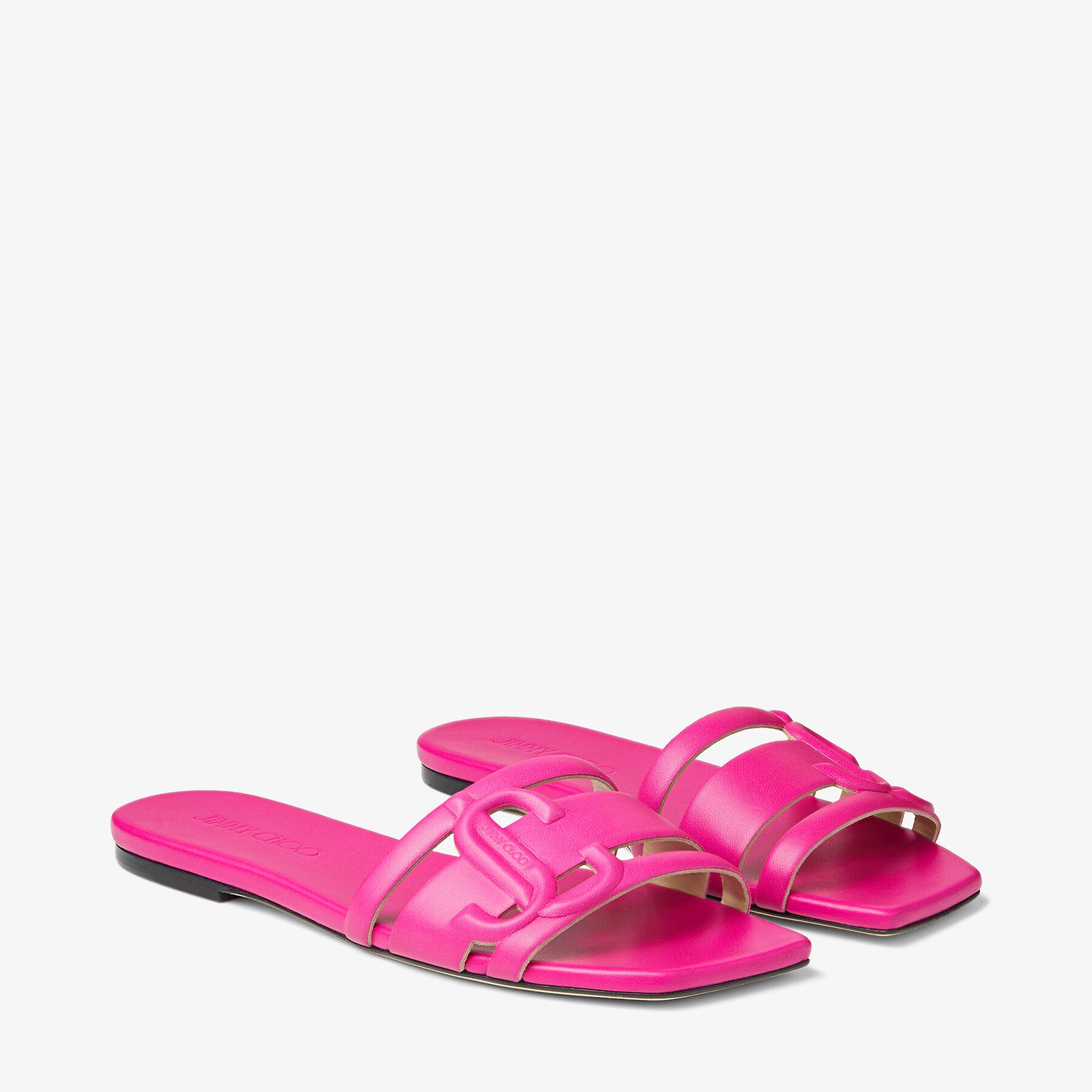 Laran Flat
Fuchsia Nappa Leather Flats with JC Monogram - 3