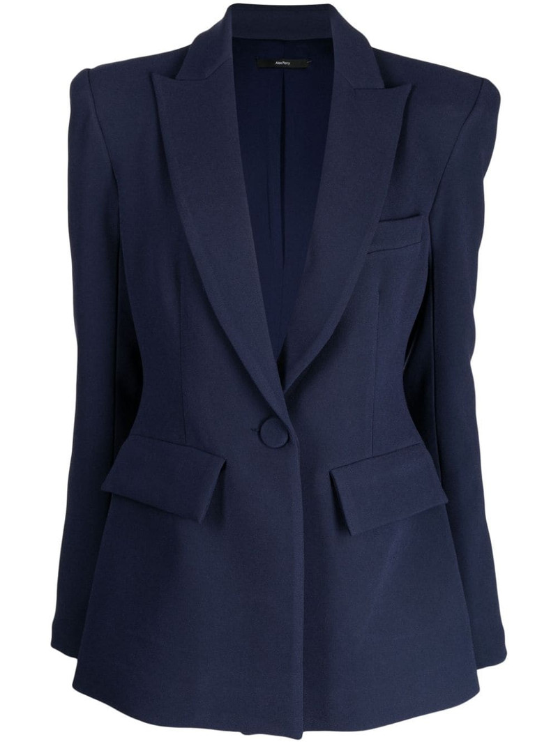 peak-lapel padded-shoulder blazer 1