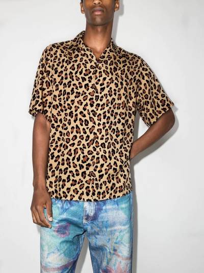 WACKO MARIA leopard print short-sleeve shirt outlook